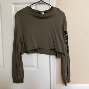‼️3/$10‼️H&M Green Crop Top